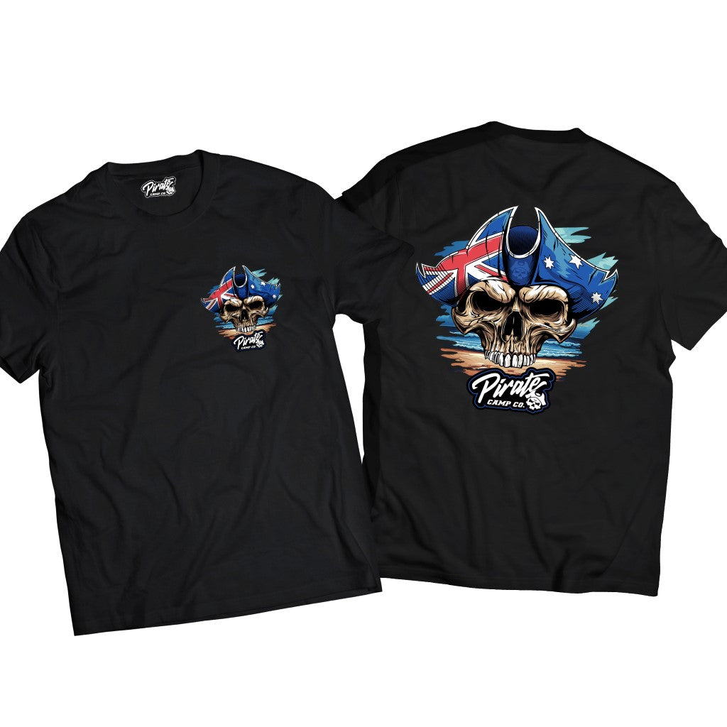 Unisex Staple Tee (T-Shirt) - Aussie Pirate Skull – Pirate Camp Co.