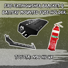 Fire Extinguisher Bracket + Battery Mounted Fuse Holder Bundle (Toyota Hilux N90)
