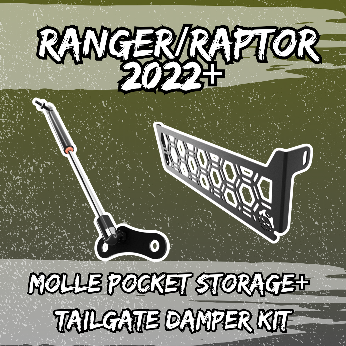 Molle Storage Pockets + Tailgate Damper Kit Bundle: Next Gen Ford Ranger/Raptor 2022+