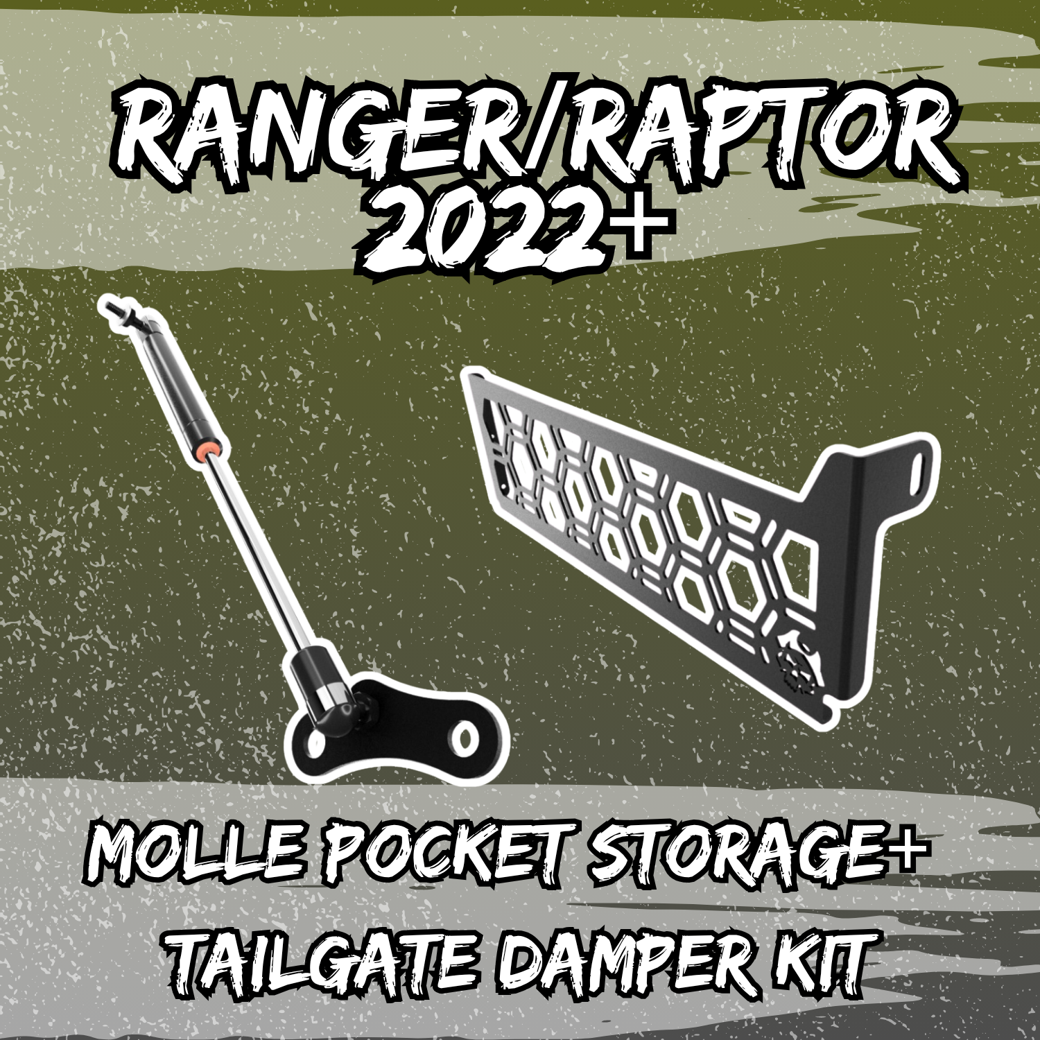 Molle Storage Pockets + Tailgate Damper Kit Bundle: Next Gen Ford Ranger/Raptor 2022+