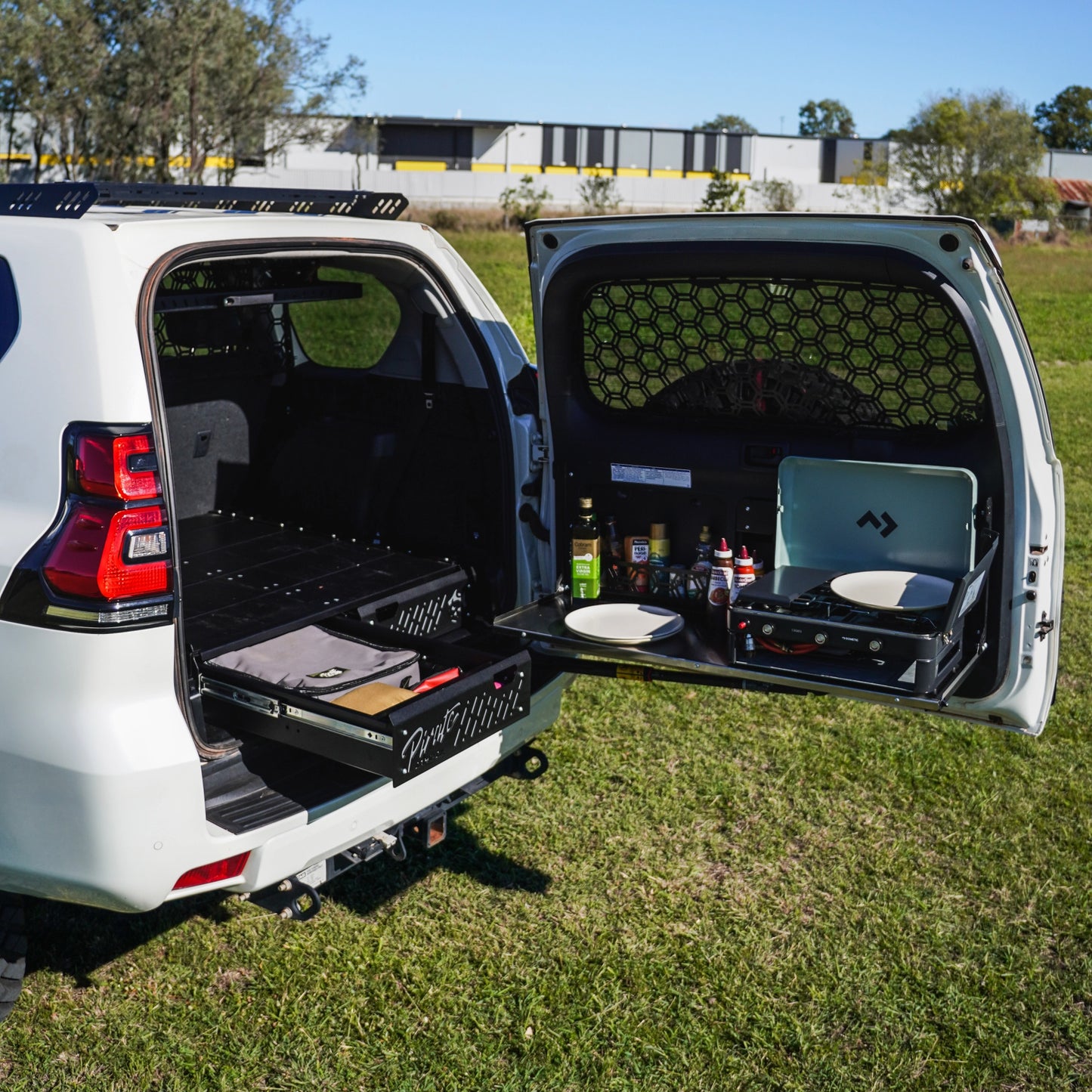 Drop Down Rear Door Table | Prado 150