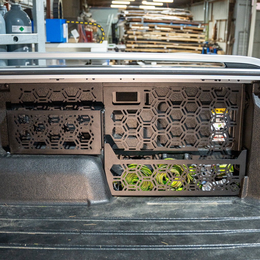 Molle Panel + Storage Pockets | Plastic Tub Liners with Factory Roller Shutter | Next Gen Ford Ranger 2022+ or  Volkswagen Amarok 23+