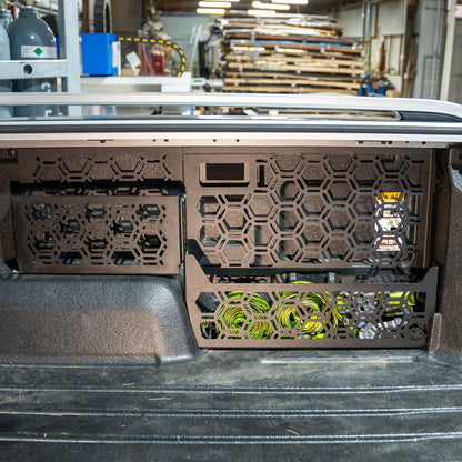 Molle Panel + Storage Pockets | Plastic Tub Liners with Factory Roller Shutter | Next Gen Ford Ranger 2022+ or  Volkswagen Amarok 23+