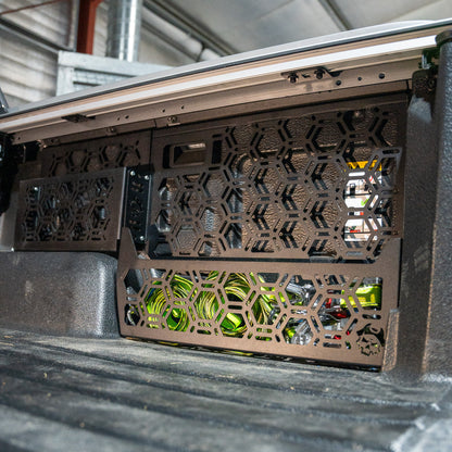 Molle Panel + Storage Pockets | Plastic Tub Liners with Factory Roller Shutter | Next Gen Ford Ranger 2022+ or  Volkswagen Amarok 23+