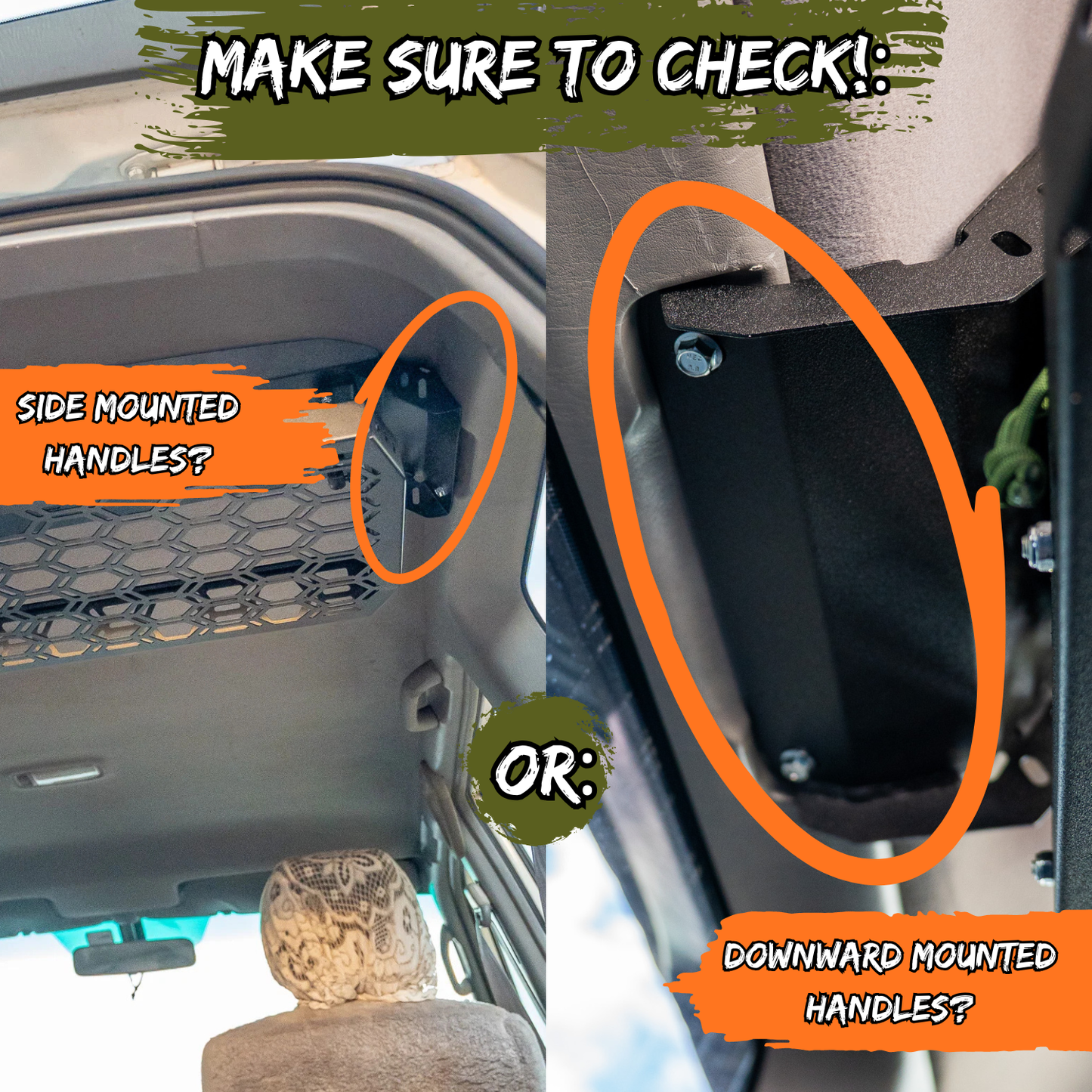 Drop Down Parcel Shelf to suit Toyota Land Cruiser 100 Series (Downward Facing Handles)